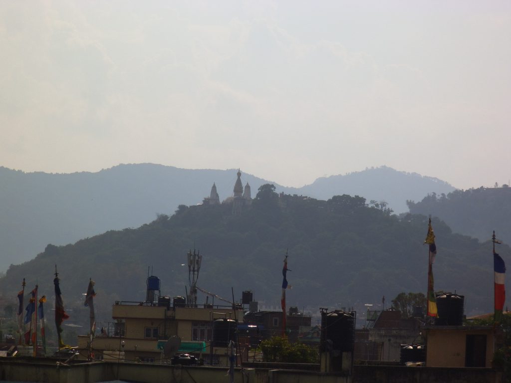 View from the hotel: the monkey temple