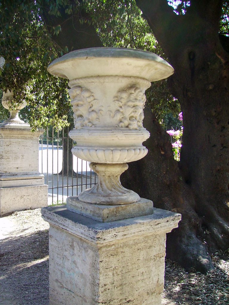 Vase at Villa Borghese park