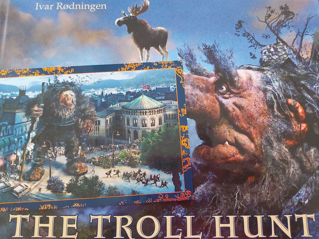 Troll book by Ivar Rødningen, on the postcard you see a troll in Ålesund